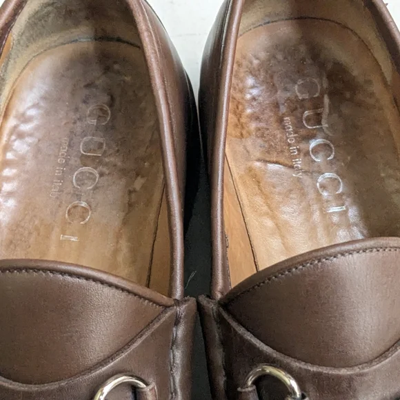 Gucci Horsebit Loafers Brown Leather Men 8 D Rubber - Picture 12 of 16